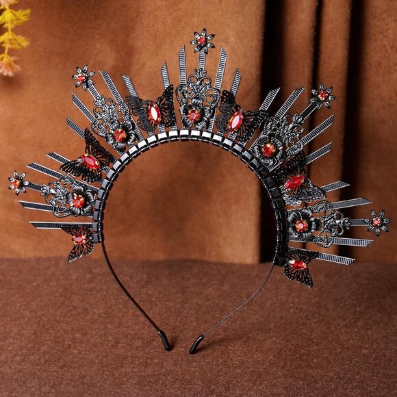 Sunburst Halo Crown Red Black Women\'s Costume Accessory Renaissance Halloween main image 4